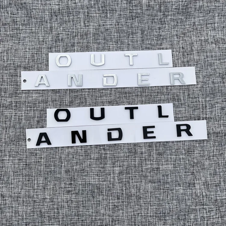 

For Mitsubishi Outlander Chrome Car 3D Letters Hood Emblem Logo Badge Car Stickers Styling Car Accessories Wording 3D Letter