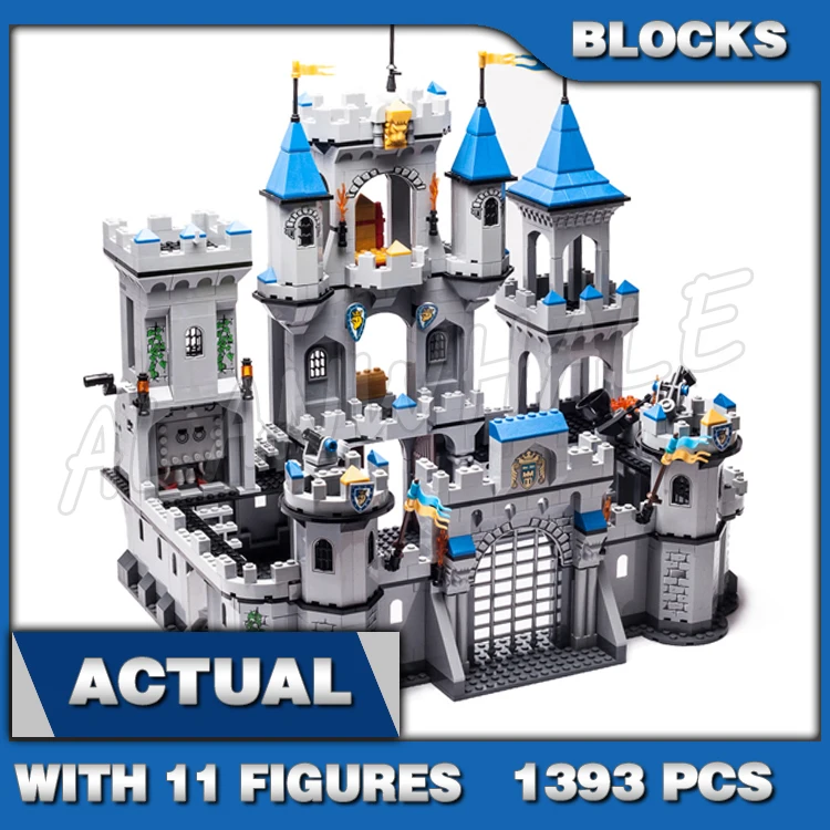 

1393pcs Lion Knights Castle European Medieval King Towers Horse Bridge Gate 1023 Building Block Sets Compatible With Model