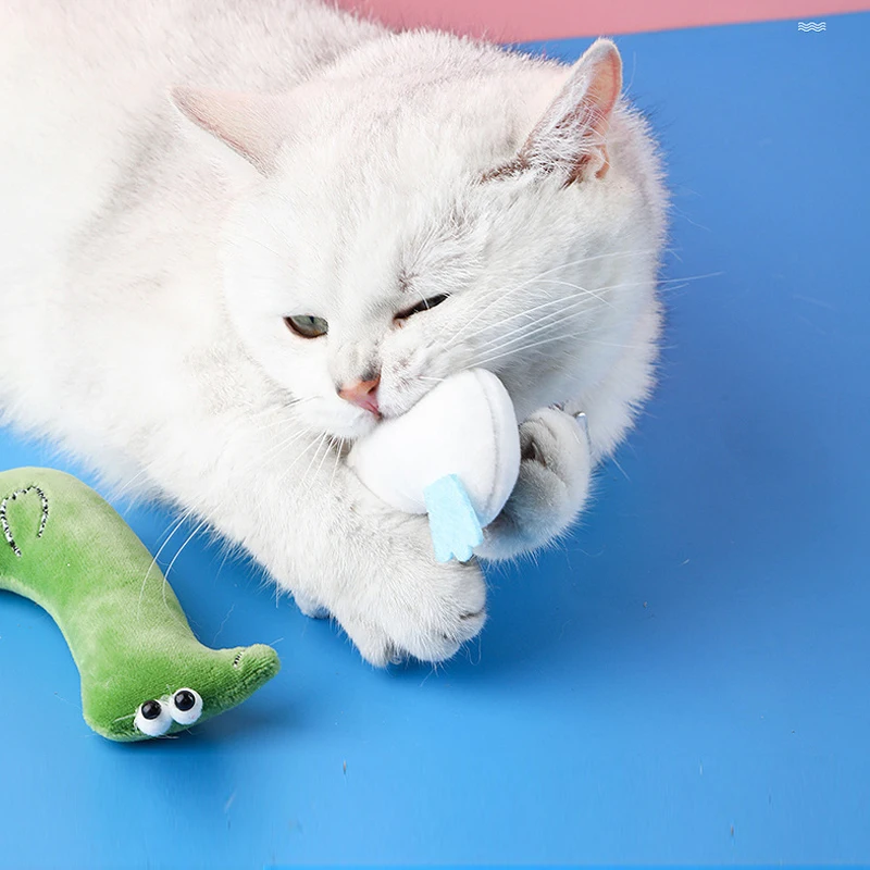 

Cats Toy with Catnip Cute Plush Cat Toys for Kitten Teeth Grinding Thumb Pillow Chewing Toy Claws Thumb Bite Pet Accessories