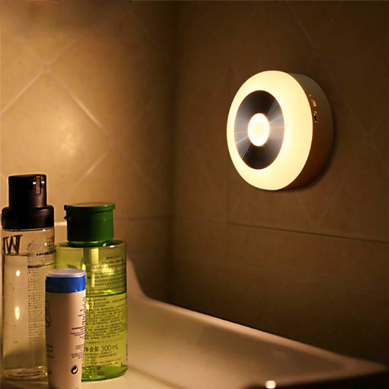 

Human Body Motion Sensor Bedside Light Home Portable Nightstand Lights Hook Design Magnet Wall Lamp Closet Cabinet Bedroom Aisle