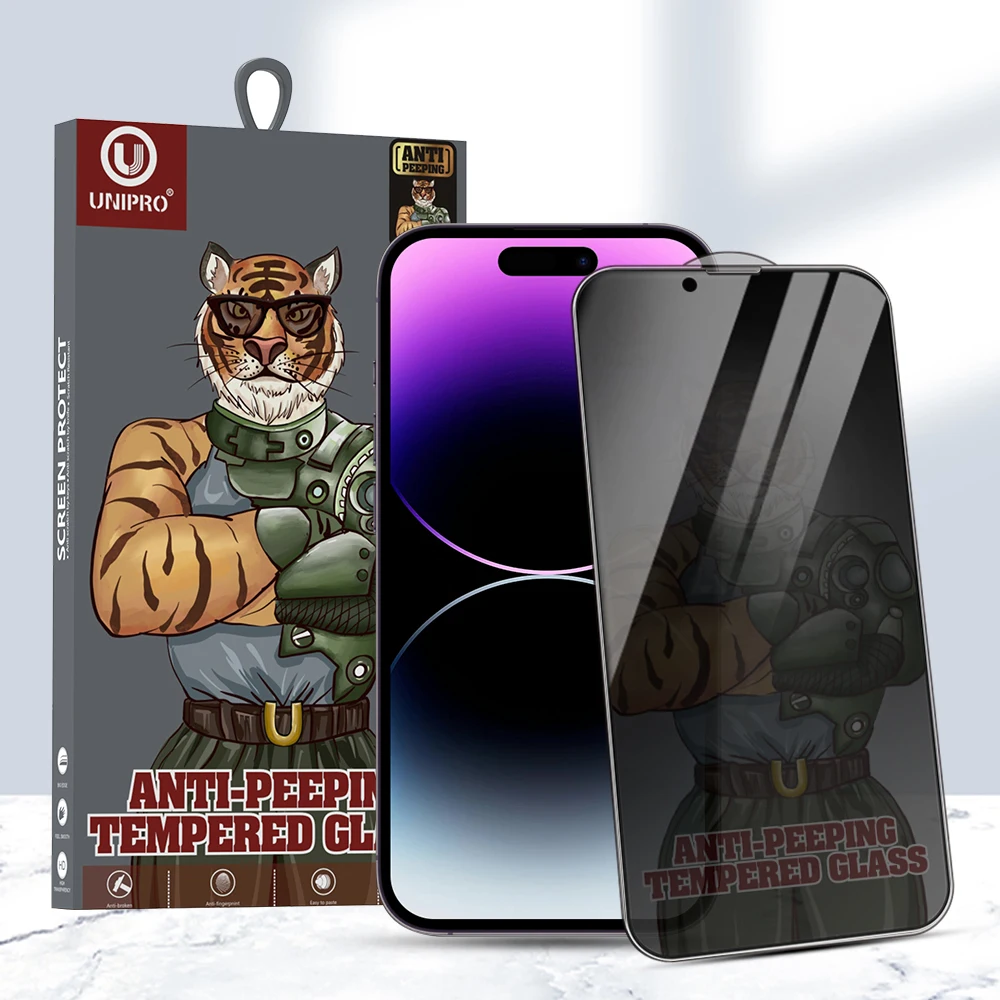 UNIPRO Screen Protector For iPhone 14 13 12 Pro Max Anti-Spy Tempered Glass For iPhone 13 Pro 12 11 XS Max 14 Plus XR Glass