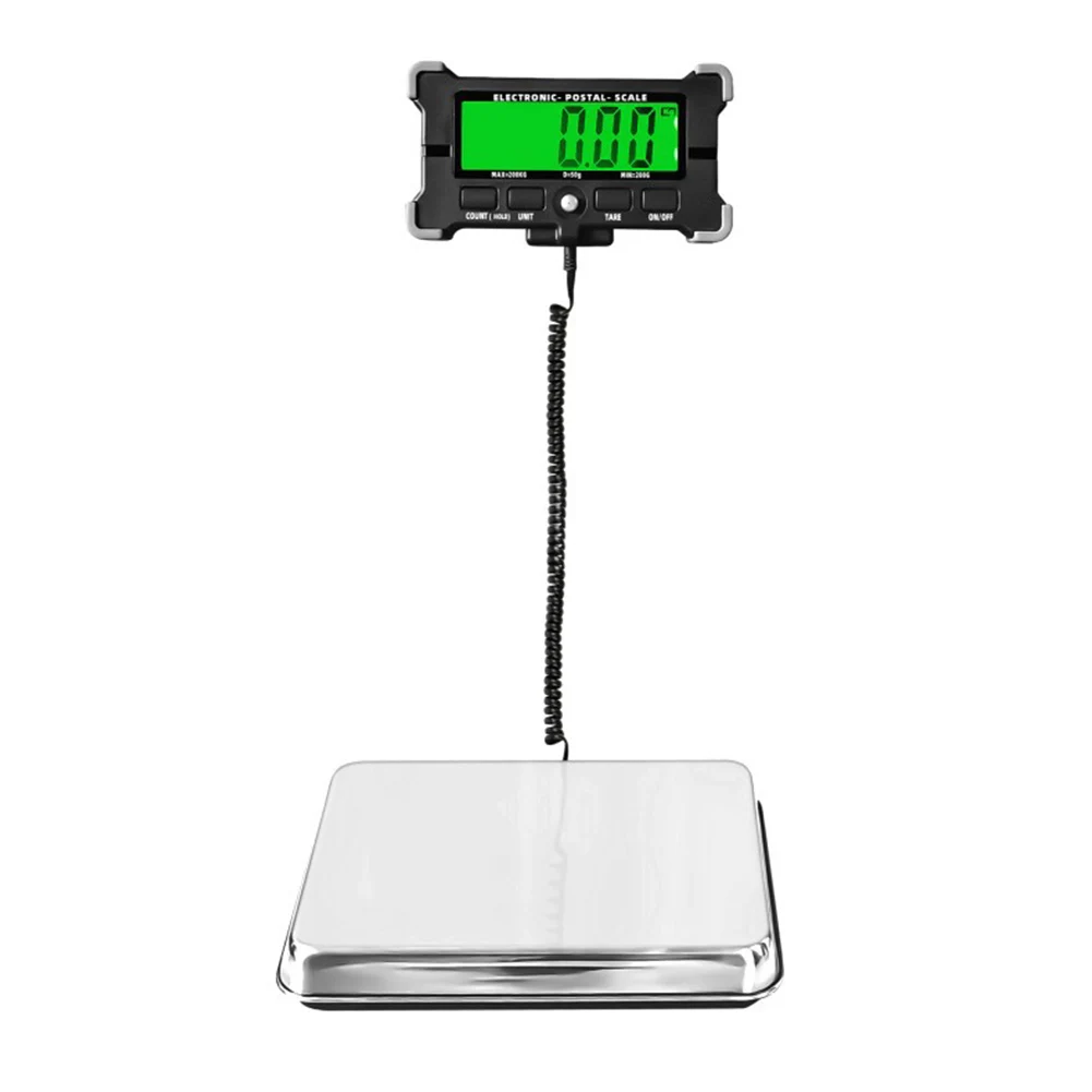 

200kg Portable Electronic Parcel Scale Stainless Steel Weighing Scale LCD Digital Display Scale for Postal Warehouse Express