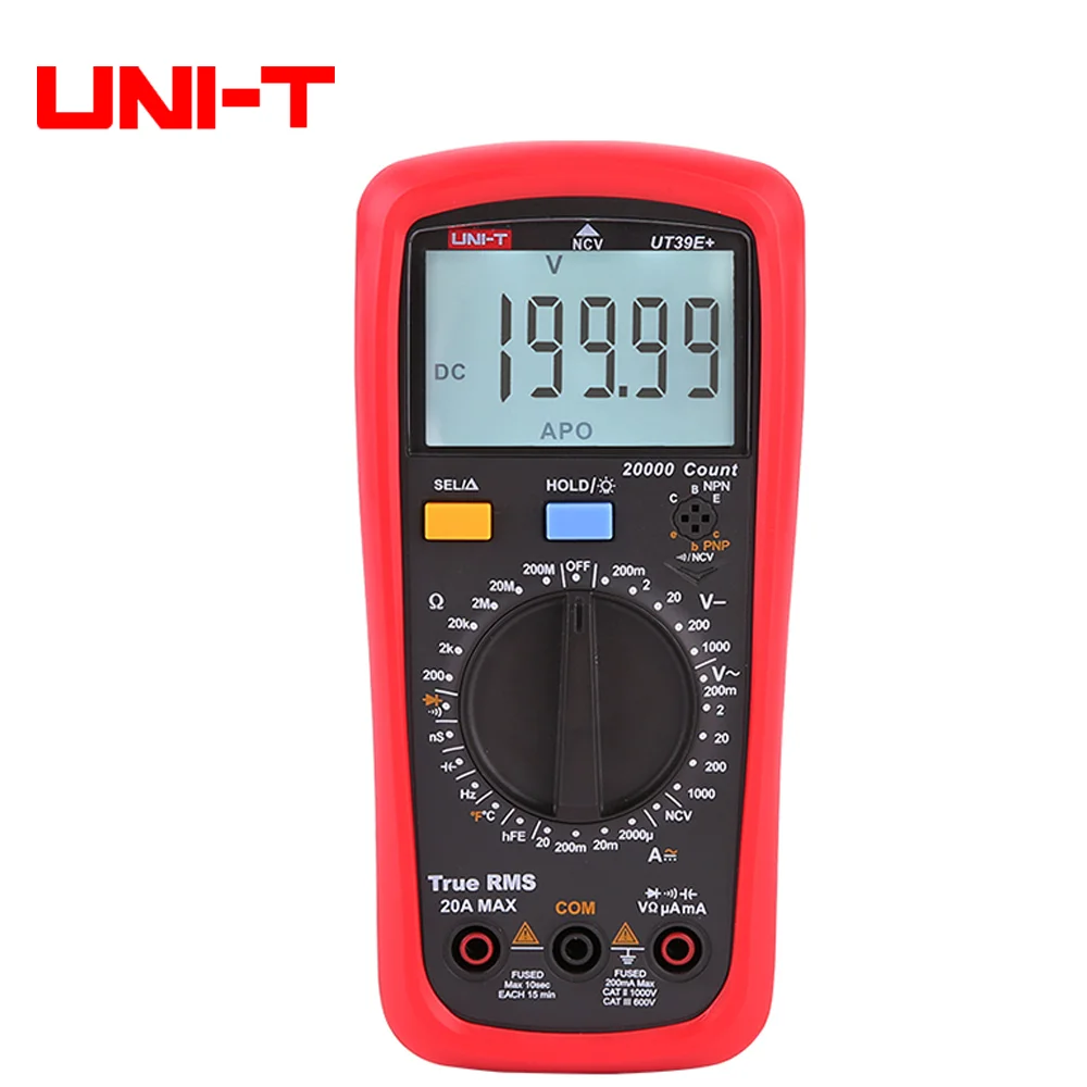 

UNI-T UT39E+ Digital Multimeter Uni t 20A 1000V AC DC Handheld Multimetro Ture Rms Tester With 2000F Capactitance Meausement