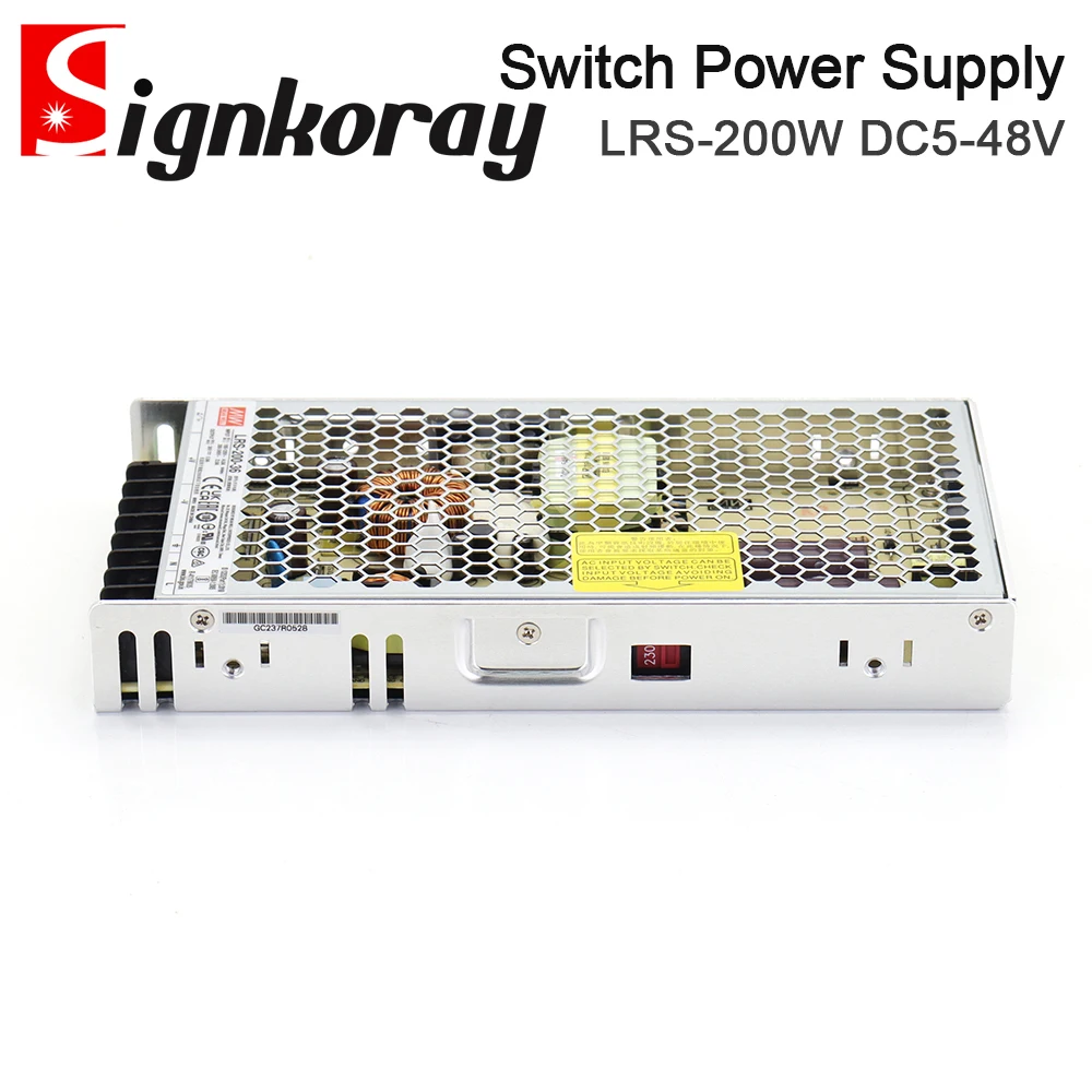 Оригинальный блок питания SignkoRay Meanwell LRS 200 Вт с одним выходом 5 В 12 24 36 48