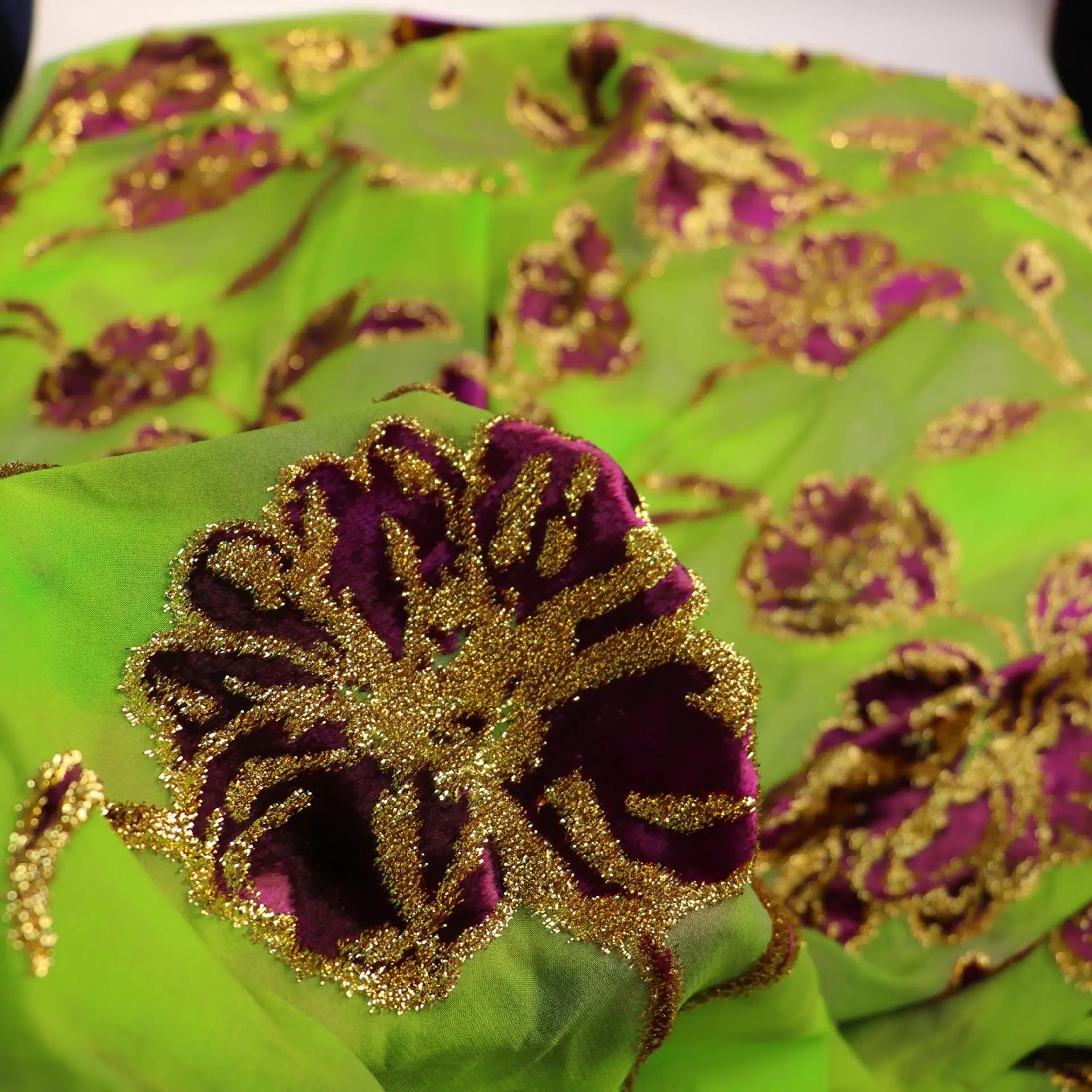 Тканая бархатная парчовая жаккардовая ткань с цифровой печатью элитное платье