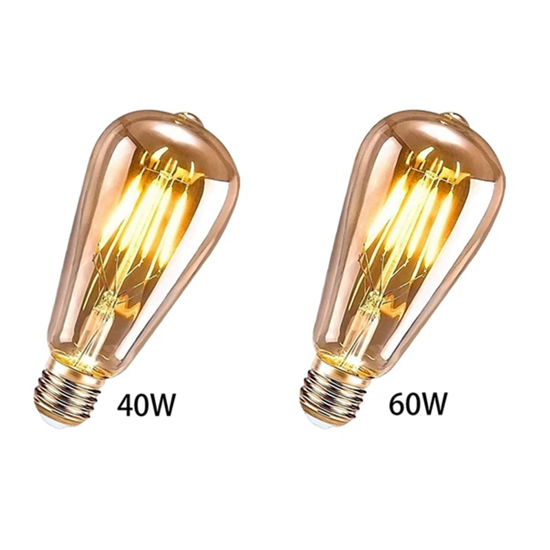 

HOT-6PCS E27 LED Bulb, ST64 LED Bulb Decorative Retro Bulb Nostalgic Antique Lamp Bulbs, Perfect For Bars, Restaurant
