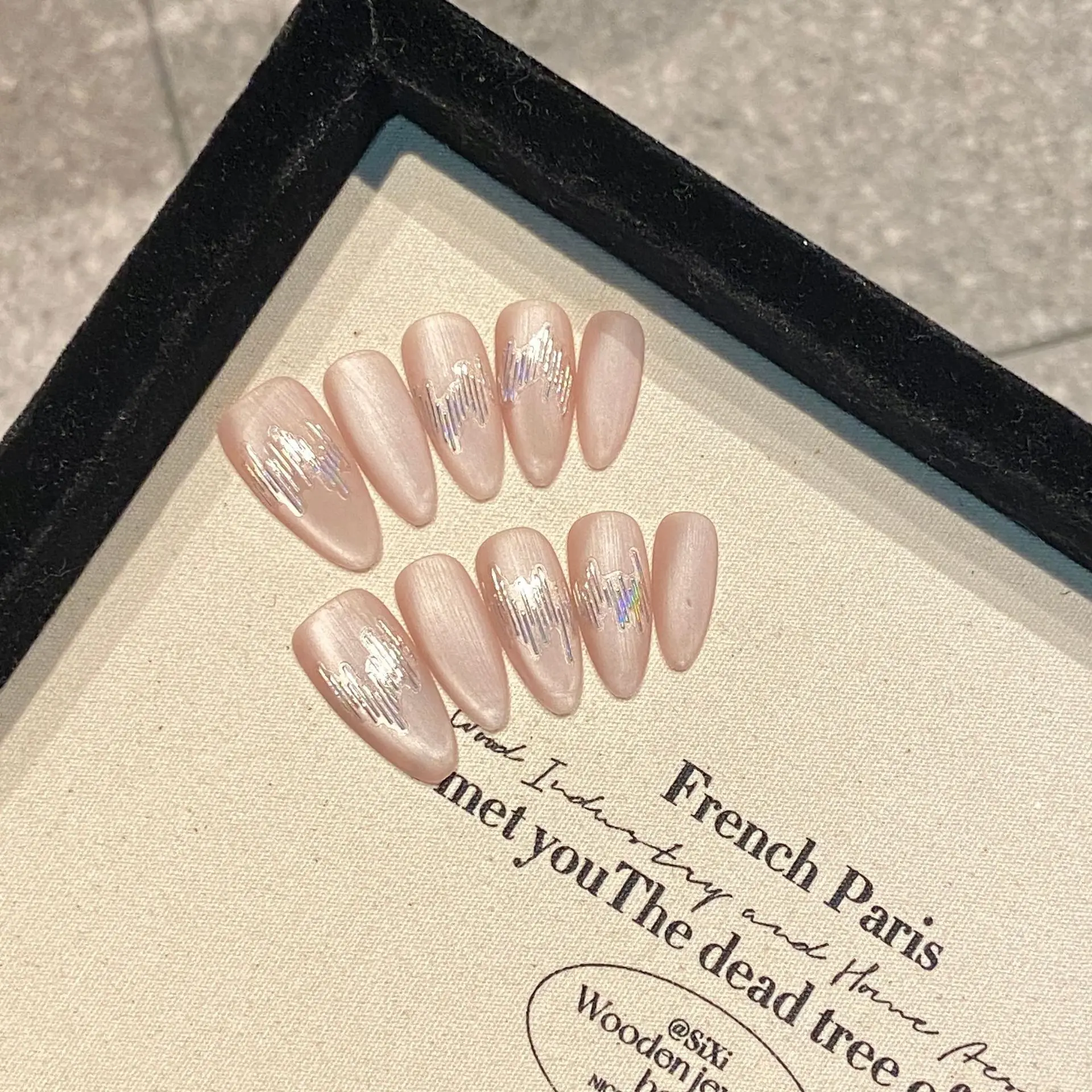 Накладные ногти ручной работы блестящие простые элегантные акриловые накладные