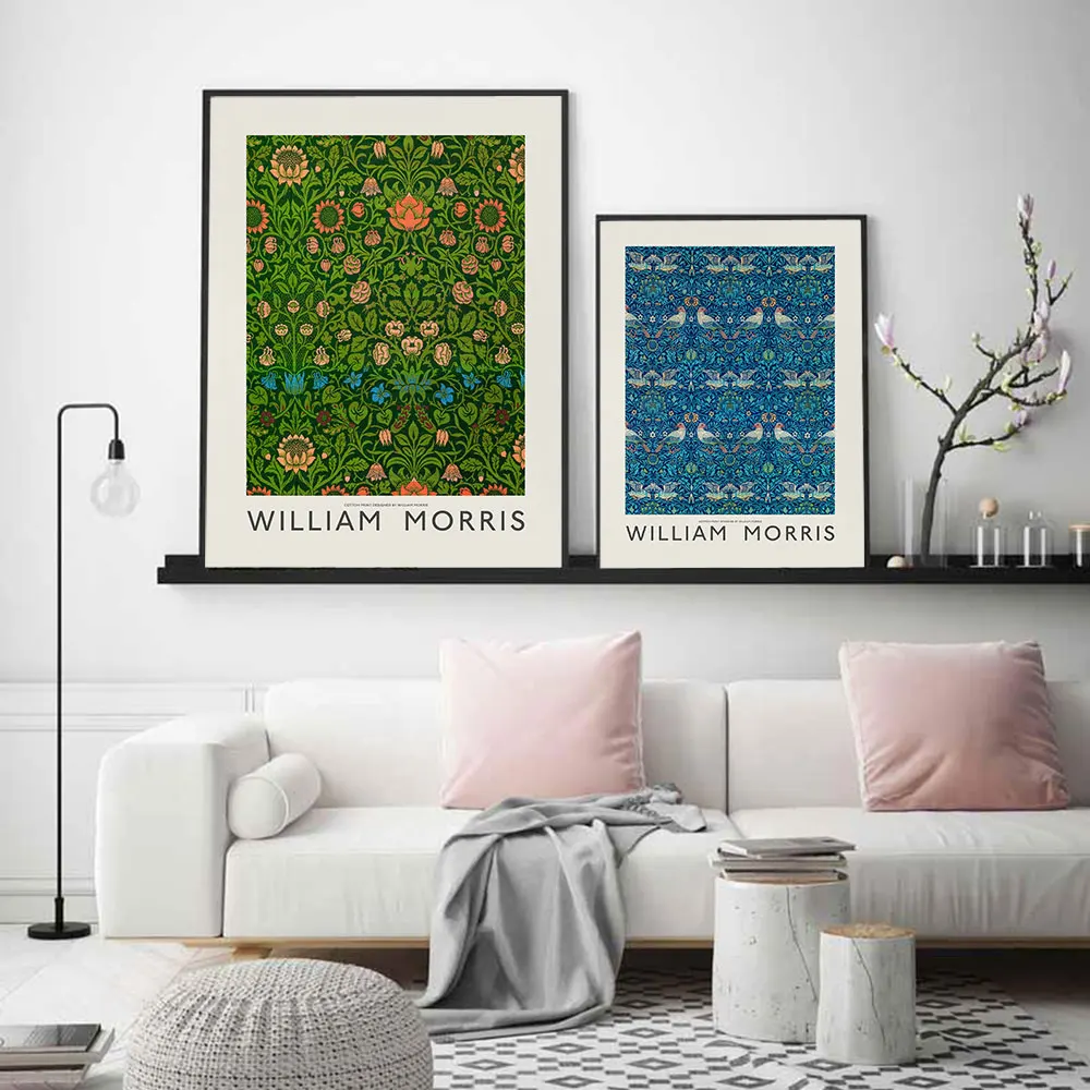 William Morris Vintage Poster Sunflower Birds Art Print Abstract Canvas Painting Retro Wall Picture Living Room Bedroom Decor |