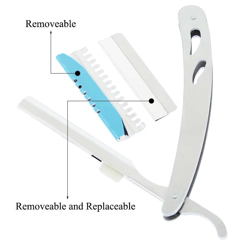 Мейша 1 шт. бритва для волос с 10 шт. лезвий, парикмахерская подстригающая бритва из нержавеющей стали с складным бритвенным ножом C0003A.