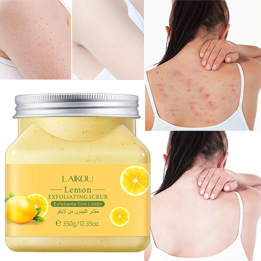 

Soft And Smooth Body Lemon Scrub 350g Cleansing Pore Keratin Skincare Product Brighten Tighten Moisturize Hydrating Repair