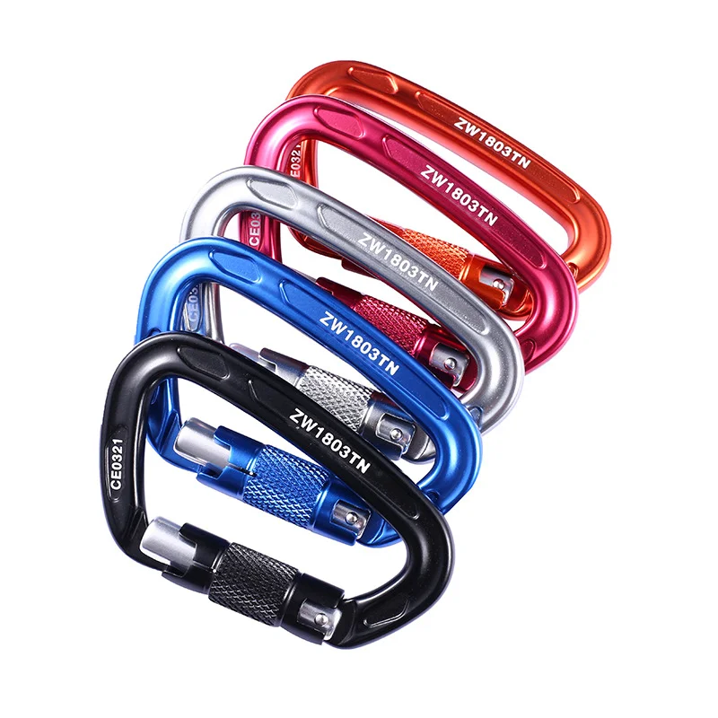 

24KN Professional D Shape Safety Carabiner Aluminum Key Hooks Climbing Security Master Lock Outdoor Hiking Tool