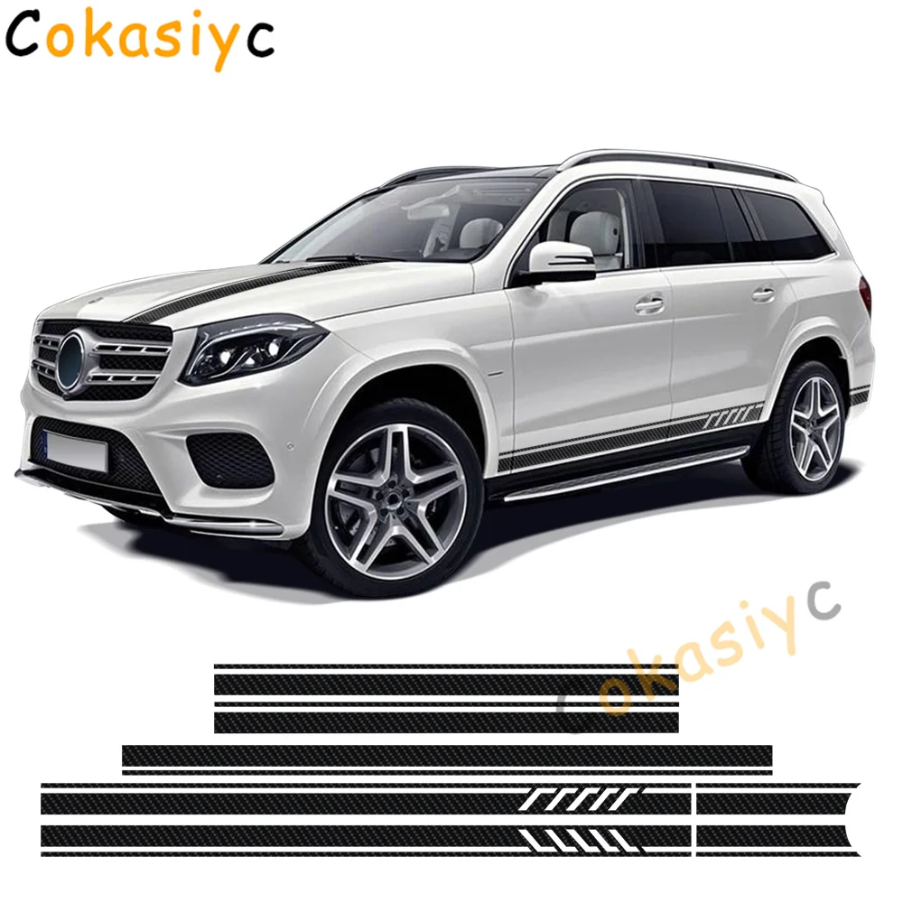 

Edition 1 Style Stripes Car Door Side Skirt Sticker Bonnet Decal Kit For Mercedes Benz GLS Class X167 X166 Accessories