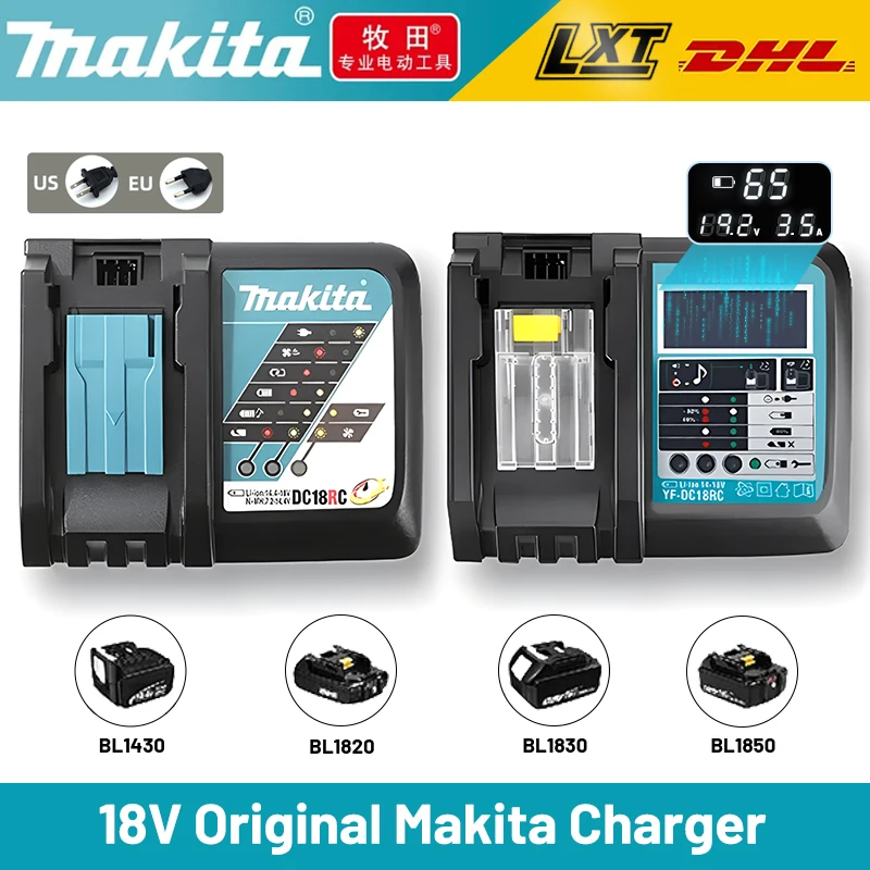 100% оригинальное зарядное устройство Makita 18 В аккумуляторная батарея BL1830 BL1830B BL1840