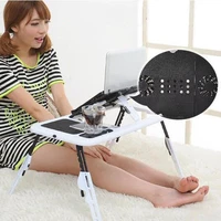 useful foldable adjustable folding table for laptop desk computer mesa para notebook stand tray for sofa bed with cooling fan