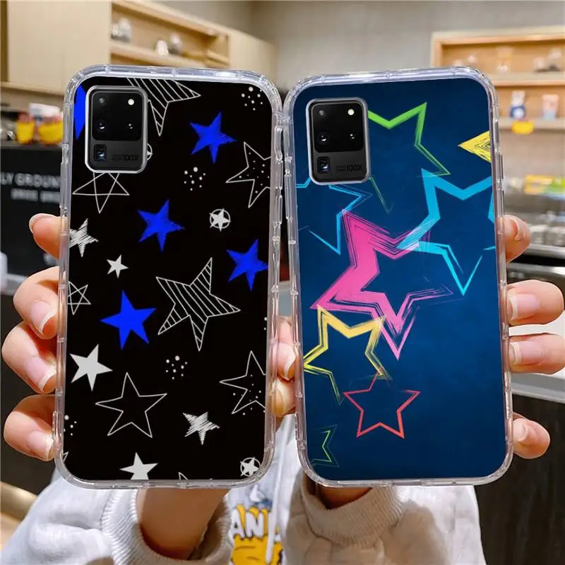 

Shining Star Phone Case For Samsung Galaxy S10 S10e S8 S9 Plus S7 A70 Edge Note10 Transparent Cove