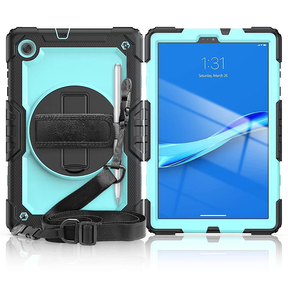 Фото Противоударный чехол для Lenovo Tab M11 Xiaoxin Pad 2024 TB330FU TB-X306F X306X K10 M10 3rd Gen TB328FU K11 с ремешком на запястье и подставкой №2