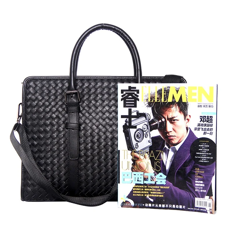 Fashion Men Women's 100% Genuine Leather Briefcase Bag Business Handbag Male Laptop Shoulder Bags Tote Computer Female Briefcase