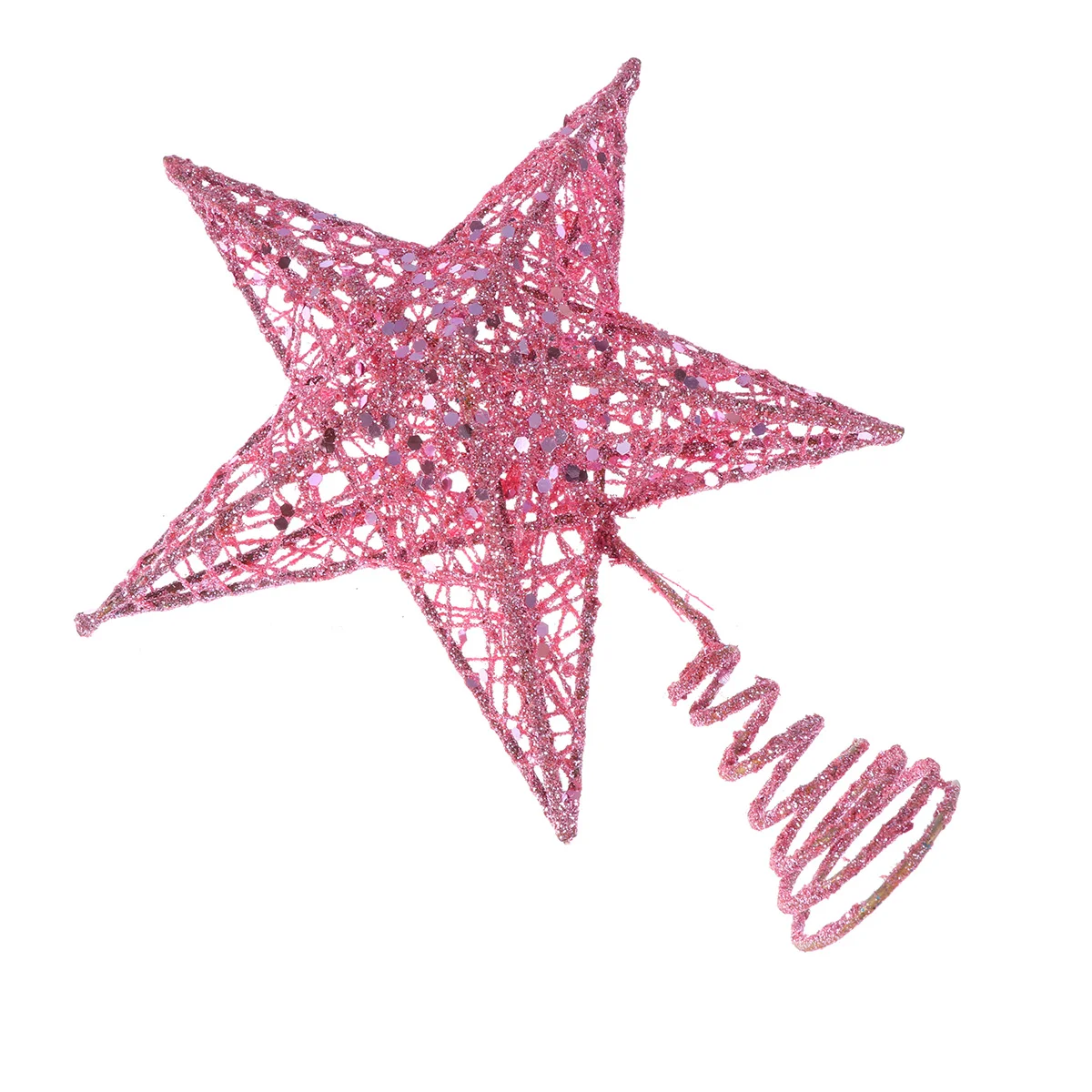 

Christmas Tree Toppers: 20CM Glitter Star Treetop Rattan Star Tree Topper Shinny Sparkling Xmas Treetop Ornament Pink