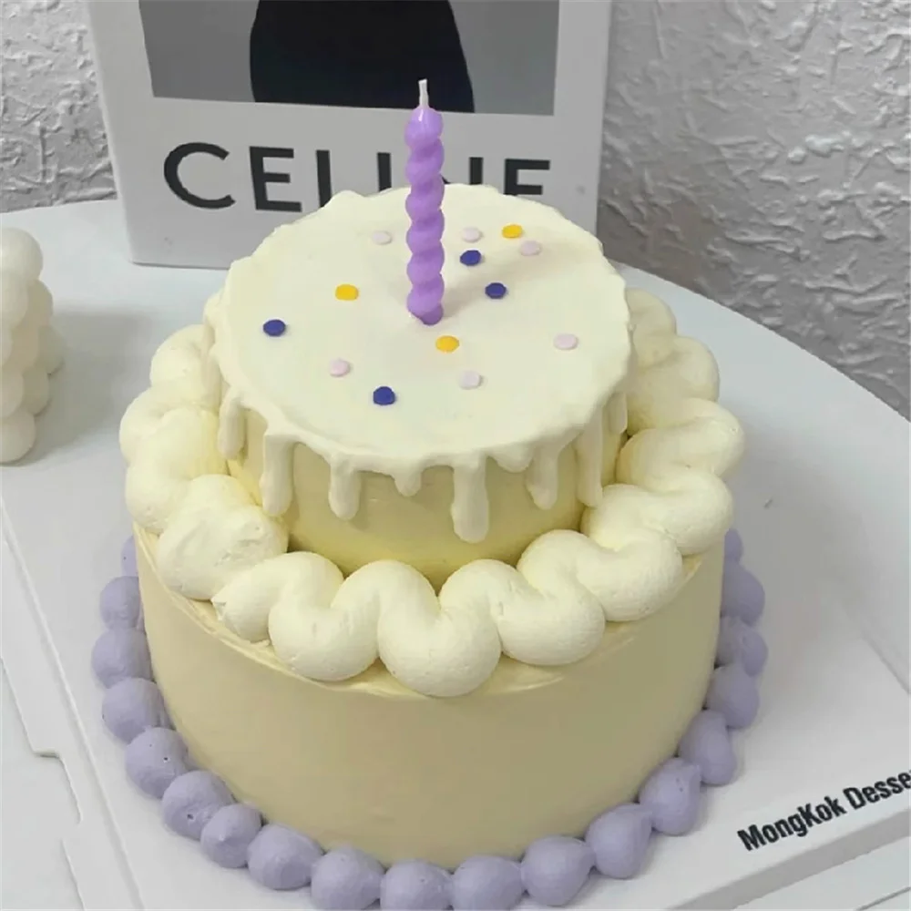 12 шт./2 коробки цветные длинные свечи Макарон витая нить спираль форма