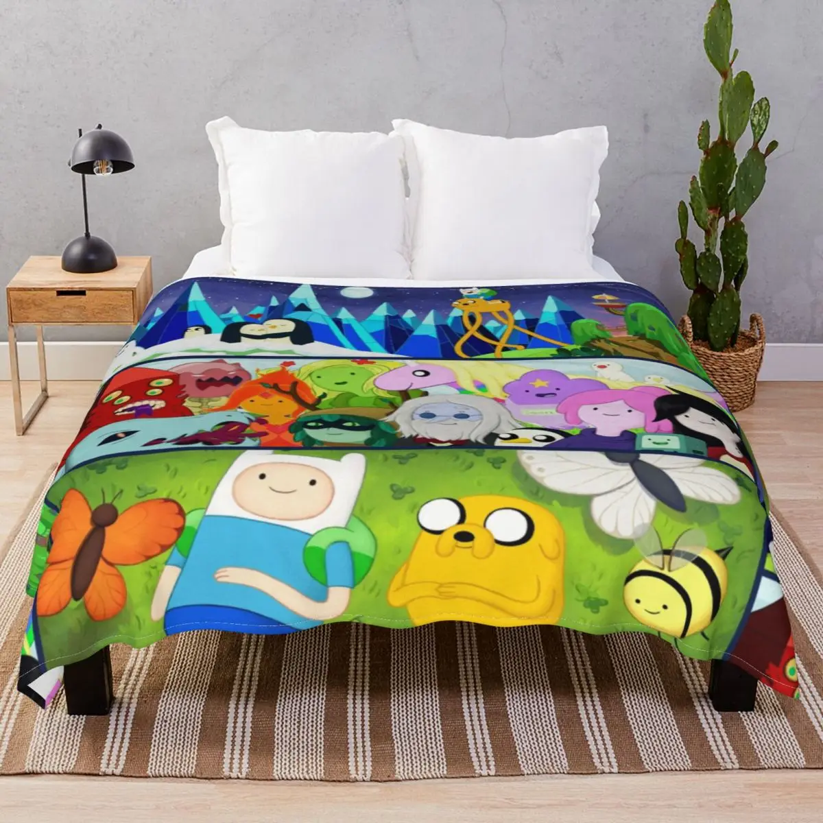 Time Adventure Blankets Fleece Printed Portable Unisex Throw Blanket for Bed Home Couch Travel Cinema