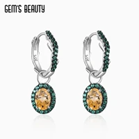 gems beauty 925 sterling silver gemstone lever back earrings natural citrine handmade statement earrings for women fine jewelry