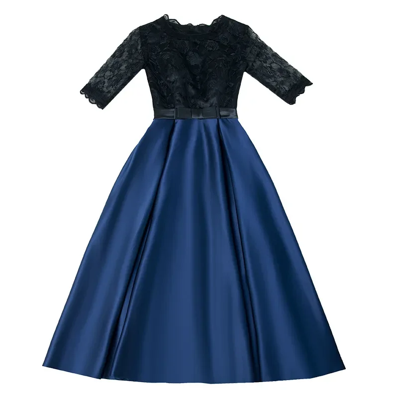 Элегантное вечернее платье 2025 года новая мода женское кружевное с круглым