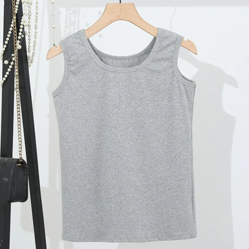 

Plus Size Tank Top For Women 2023 Summer Simple Solid Color Cotton Sleeveless Tee Oversized Curve Clothes S54-2308