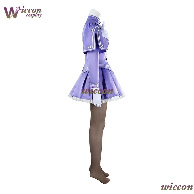 Фото Костюм для косплея Ингрид из Street Fighter 6: фиолетовое мини-платье, белая юбка с рюшами и бантом, белые перчатки, полный комплект Мэри Джейн для Хэллоуина и вечеринок №3