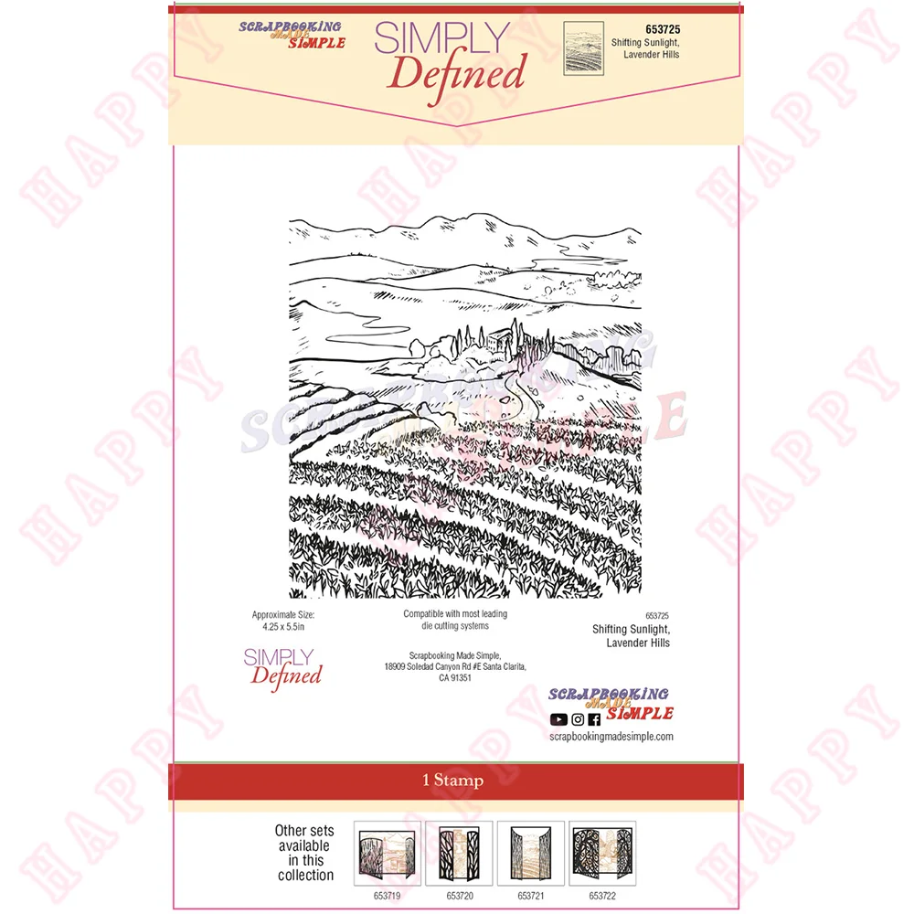 

2022 Clear Stamps Lavender Hills Decoration For DIY Scrapbooking Diary Album Paper Craft Template Greet Card Embossing Handcraft