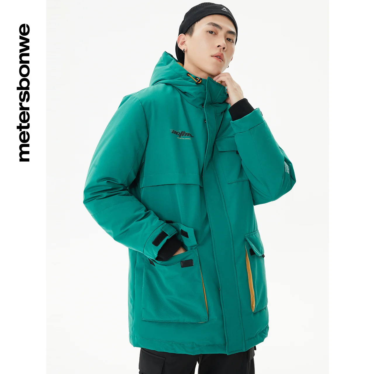 Metersbonwe Long Hooded Down Jacket Men Winter Simple Down Coat Male Fashion Overcoat Outerwear Warm Greatcoat Brand Clothing