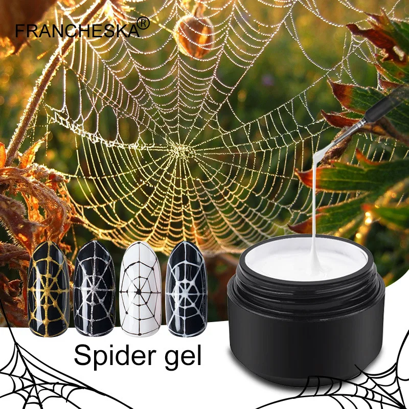 

5 Color Wire Drawing Gel Nails Polish Spider Web Varnish Painting Liner DIY Design Black White Lacquer Silk UV Glue Manicure