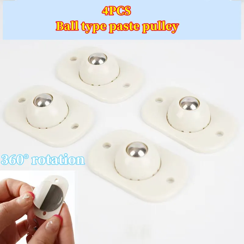 

4Pcs Mini Self Adhesive Caster Wheels 360 Degree Rotation Swivel Casters Wheel for Furniture Storage Box Roller Cabinet Trash