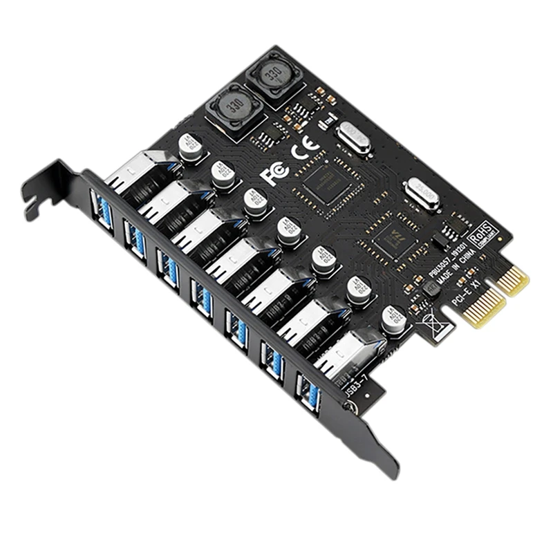 

USB 3.0 PCI-E Плата расширения PCI-E X1 до 7 портов USB3.0 VIA805 5 Гбит/с