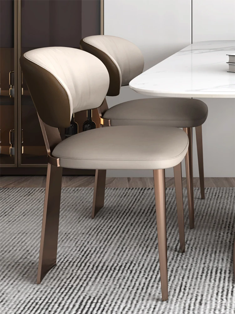 

Light Luxury Dining Chair，Modern Minimalist Nordic Home Restaurant Chair，Stainless Steel Comfortable Lounge Chair，Backrest Chair