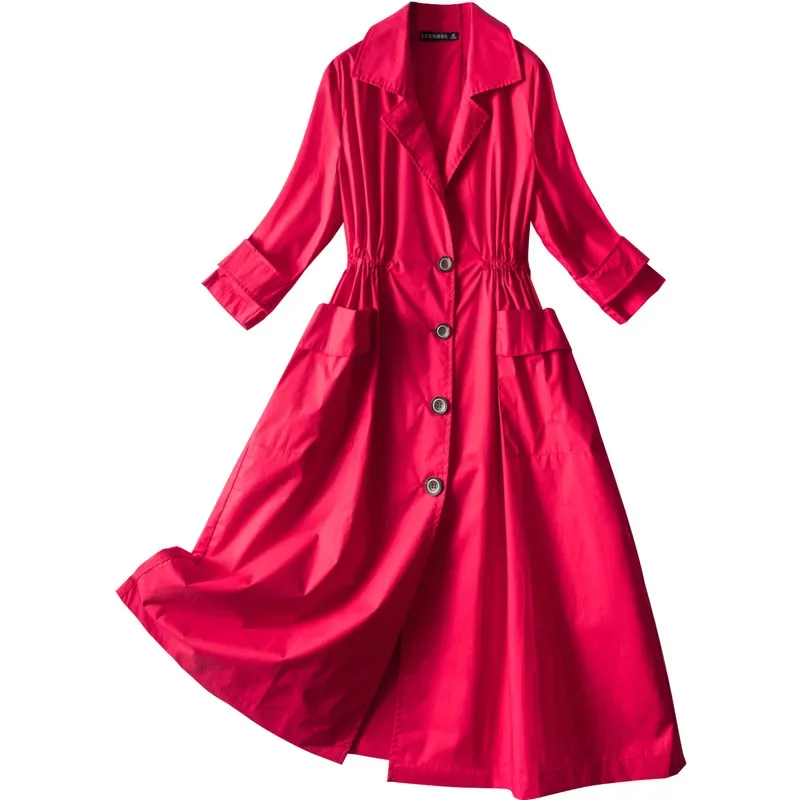 Распродажа женский плащ премиум-класса однобортный с длинными лацканами одежда