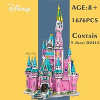 new 1676pcs disney castle mickey minnie donald duck fairy princess friends girls building blocks bricks toys kid gift 71040