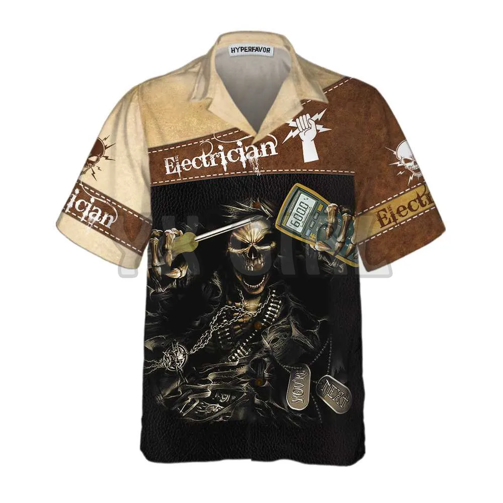 Chef & Knife Skull  3D All Over Printed Hawaiian Shirt Men's For Women's Harajuku Casual Shirt Unisex