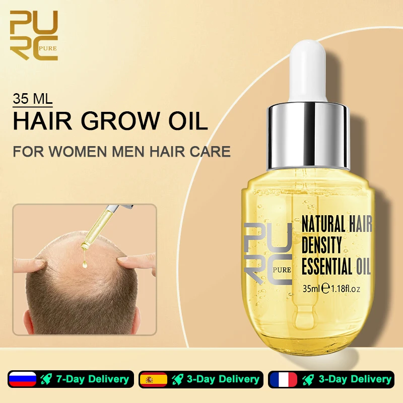 

Средство для роста волос PURC Ginger Essentials, спреи для роста волос для мужчин и женщин, мужское масло, масло для роста волос и кожи головы, красота, здоровье