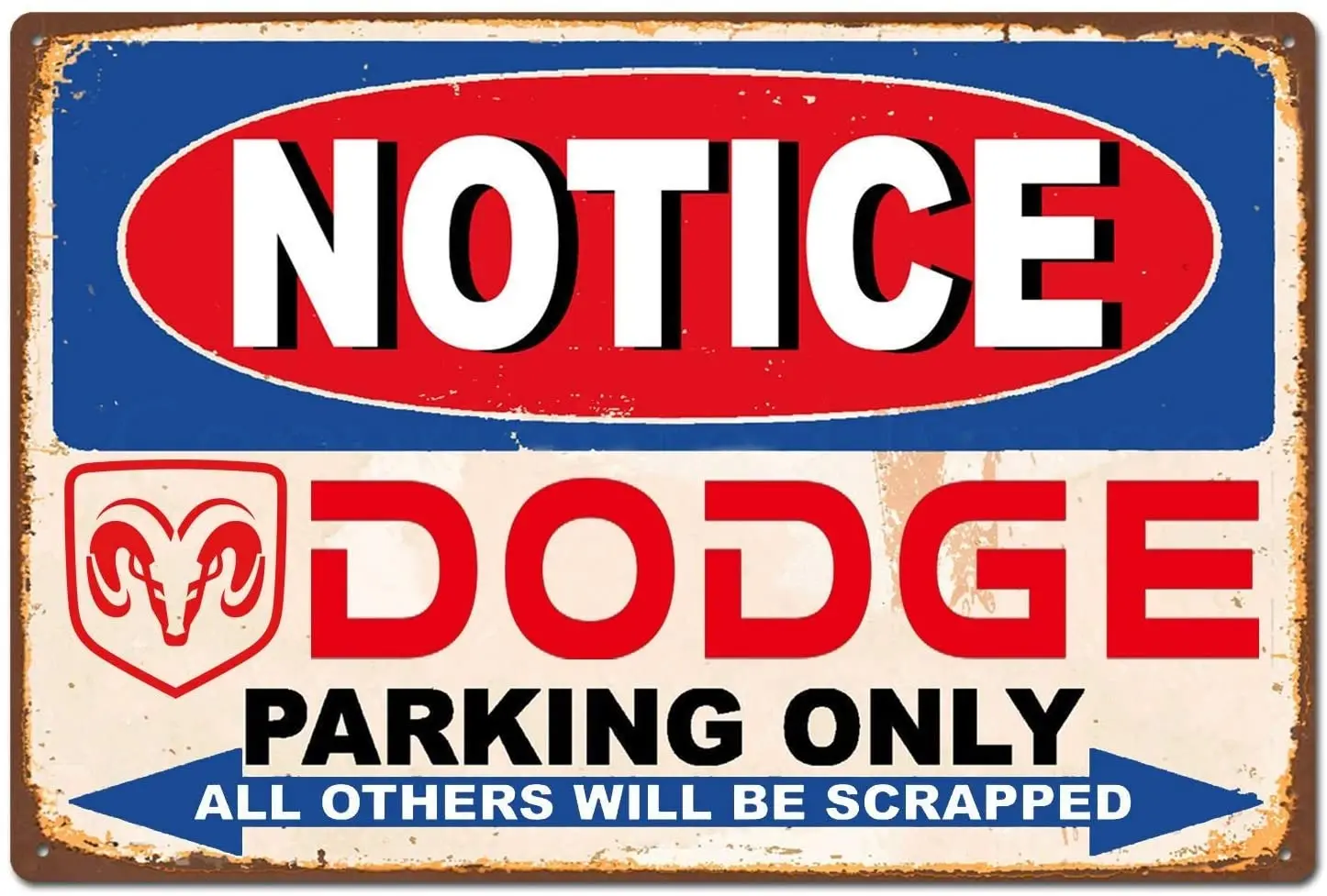 

MMNGT Dodge Ram Пикап Грузовик Авто стоянки только винтажный Ретро жестяной знак 7,8x11.8 дюймов