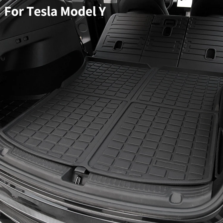 

For Tesla Model Y Car Rear Seats Back Protector Anti-Kick Mats TPE Seat Cover & Trunk Mats Foot Pad Model Y 2022 Accessories