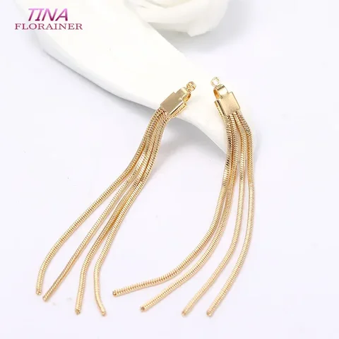 Аксессуары для сережек "Florainer Tina", золотистый цвет, латунь, цирконий, 4 шт.