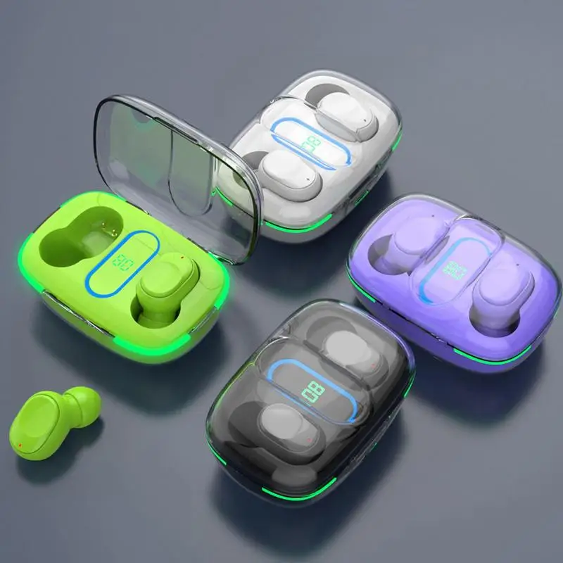 

Wireless Earbuds Noise Cancelling Earbud With Led Display Earbuds With Clear Charging Case Wireless Headphones 50Hrs Play Time