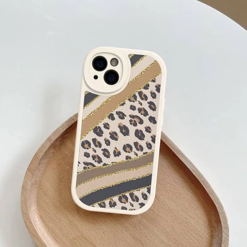 Leopard Print Phone Case Hard Leather For iPhone 14 13 12 Mini 11 14 Pro Max Xs X Xr 7 8 Plus