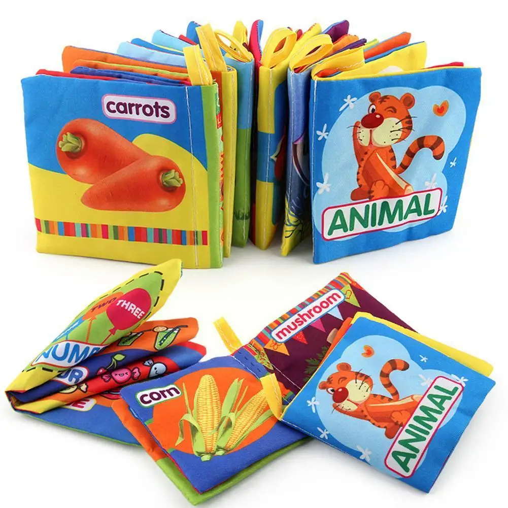 

Тканевые книжки, мягкая детская тканевая книга для раннего развития, игрушки для детской кроватки для детей 0-36 месяцев, Раннее Обучение, обучающая игрушка H0P9