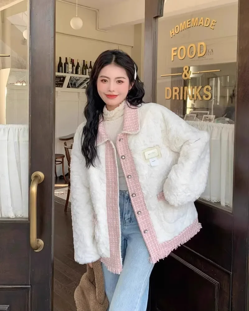 MiiiiX французская милая твидовая берберская флисовая куртка плюшевое утепленное