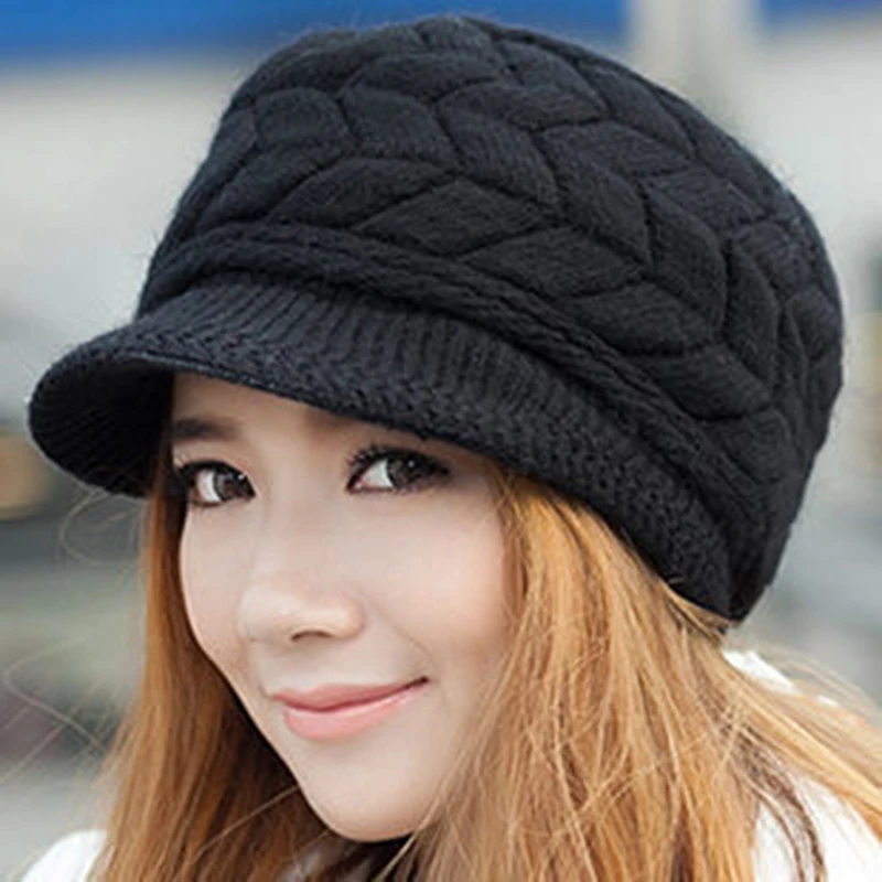 

Winter Women Hat Luxury Knitted Hats Female Soft High Elastic Warm Caps Beanies Headgear Girl Cap Solid Color AQ862352