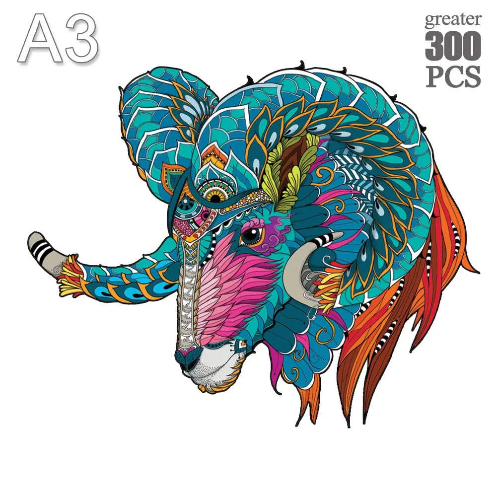 

Wooden Animal Puzzles Jigsaw for Adults Kids Mysterious Giraffe 300 PCS Puzzle Christmas Gifts Family Games Wood Jigsaw 2022