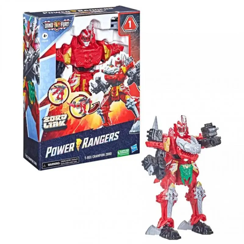 

Original Power Rangers Dino Fury T-REX Champion Zord Assemble variable shapes PVC Collectible Anime Action Figure Model Toys