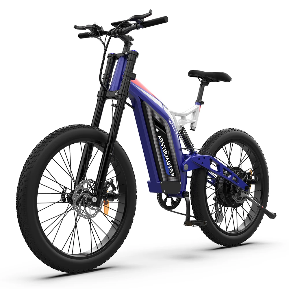 Aostirmotor S17 48V Lithium Battery Electric Bike 26 Inch Fat Tire Mountain Electric Bicycle