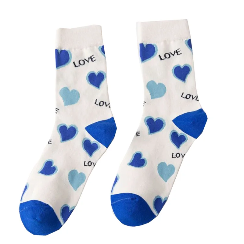 5 Pairs Kawaii Socks Designer Brand Korean Style Women Socks Set Winter Long Socks Pure Cotton Middle Tube Fashion Socken Damen